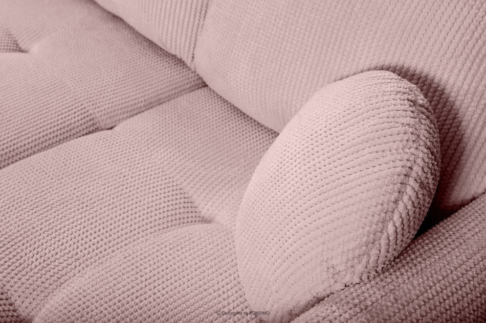 NUBES Narożnik rozkładany z poduszkami różowy prawy/lewy jasny różowy - zdjęcie 6