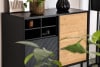 LOFTY Komoda loft z półkami na wysokich nóżkach czarny/dąb naturalny - zdjęcie 27