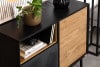 LOFTY Komoda na drewnianych nóżkach w stylu loft czarny/dąb naturalny - zdjęcie 26