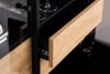 LOFTY Dwudrzwiowa witryna w stylu loft na wysokich nogach czarny/dąb naturalny - zdjęcie 33