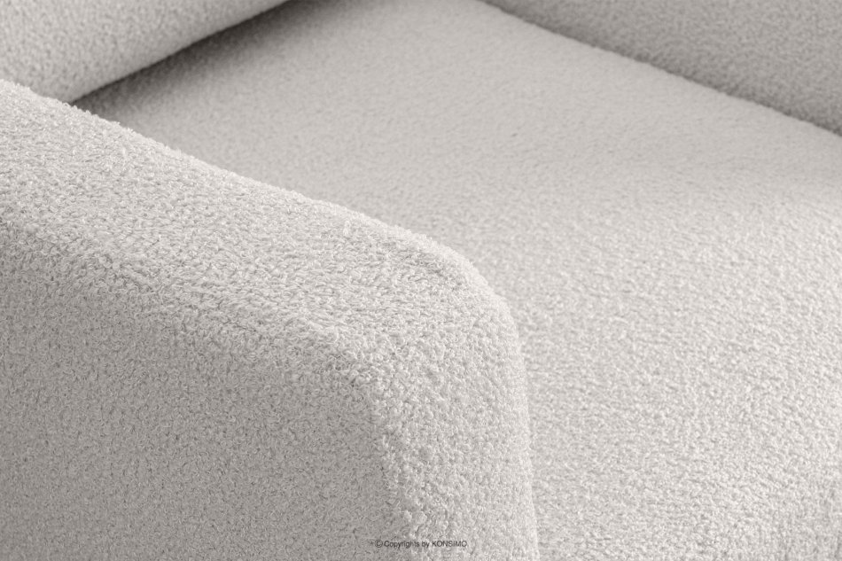 TAGIO Biały fotel skandynawski w tkaninie baranek biały - zdjęcie 8