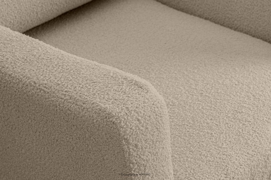 TAGIO Brązowy fotel skandynawski w tkaninie baranek brązowy - zdjęcie 8