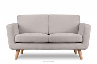 Skandynawska sofa 2 osobowa w tkaninie baranek jasnoszara