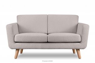 TAGIO, https://konsimo.pl/kolekcja/tagio/ Skandynawska sofa 2 osobowa w tkaninie baranek jasnoszara jasny szary - zdjęcie