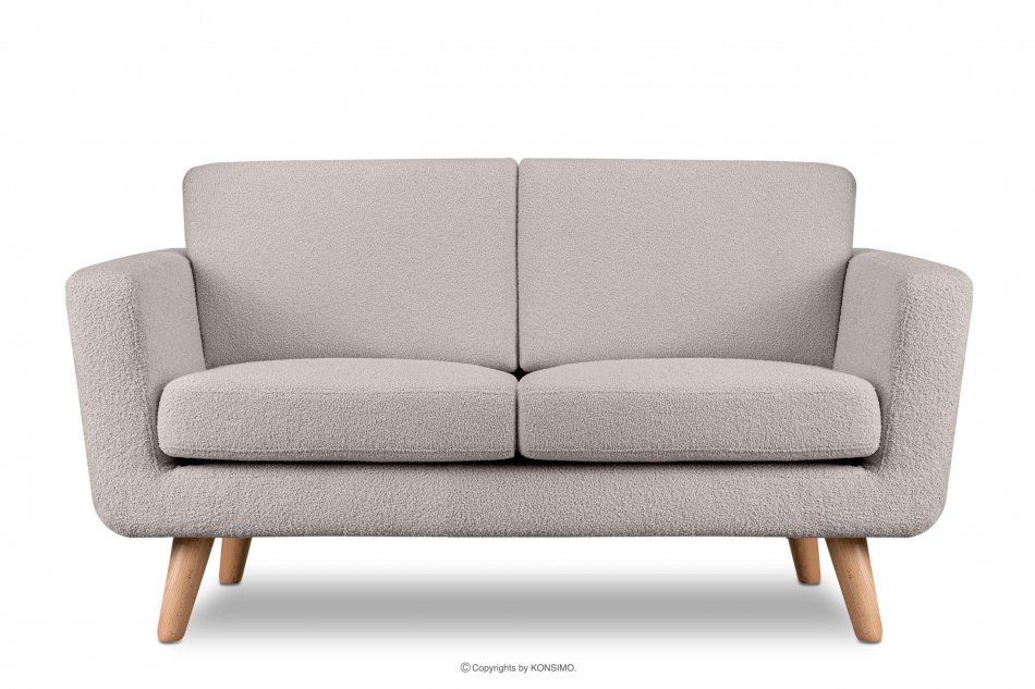 TAGIO Skandynawska sofa 2 osobowa w tkaninie baranek jasnoszara jasny szary - zdjęcie 0