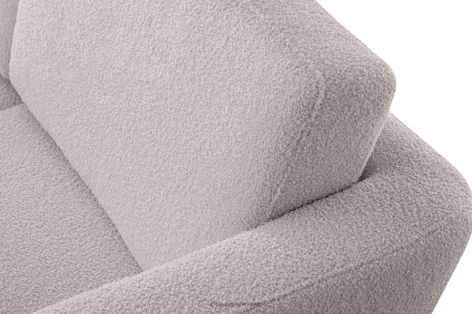 TAGIO Skandynawska sofa 2 osobowa w tkaninie baranek jasnoszara jasny szary - zdjęcie 11