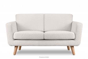 TAGIO, https://konsimo.pl/kolekcja/tagio/ Skandynawska sofa 2 osobowa w tkaninie baranek biała biały - zdjęcie