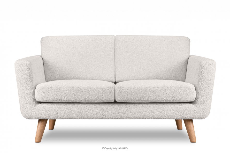 TAGIO Skandynawska sofa 2 osobowa w tkaninie baranek biała biały - zdjęcie 0