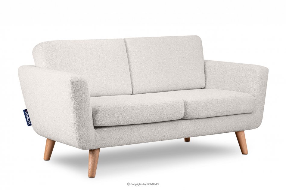 TAGIO Skandynawska sofa 2 osobowa w tkaninie baranek biała biały - zdjęcie 2