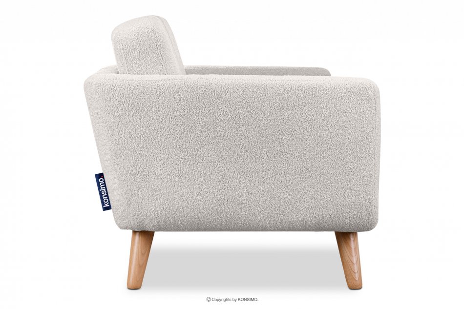 TAGIO Skandynawska sofa 2 osobowa w tkaninie baranek biała biały - zdjęcie 4