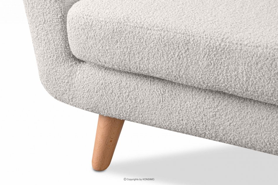 TAGIO Skandynawska sofa 2 osobowa w tkaninie baranek biała biały - zdjęcie 6