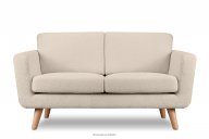 Skandynawska sofa 2 osobowa w tkaninie baranek kremowa