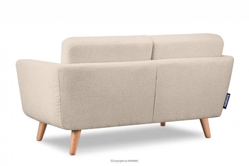 TAGIO Skandynawska sofa 2 osobowa w tkaninie baranek kremowa kremowy - zdjęcie 3