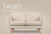 TAGIO Skandynawska sofa 2 osobowa w tkaninie baranek kremowa kremowy - zdjęcie 13