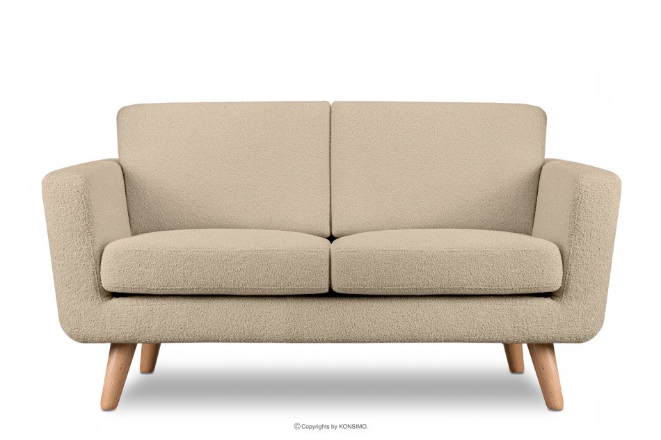 TAGIO Skandynawska sofa 2 osobowa w tkaninie baranek beżowa beżowy - zdjęcie 0