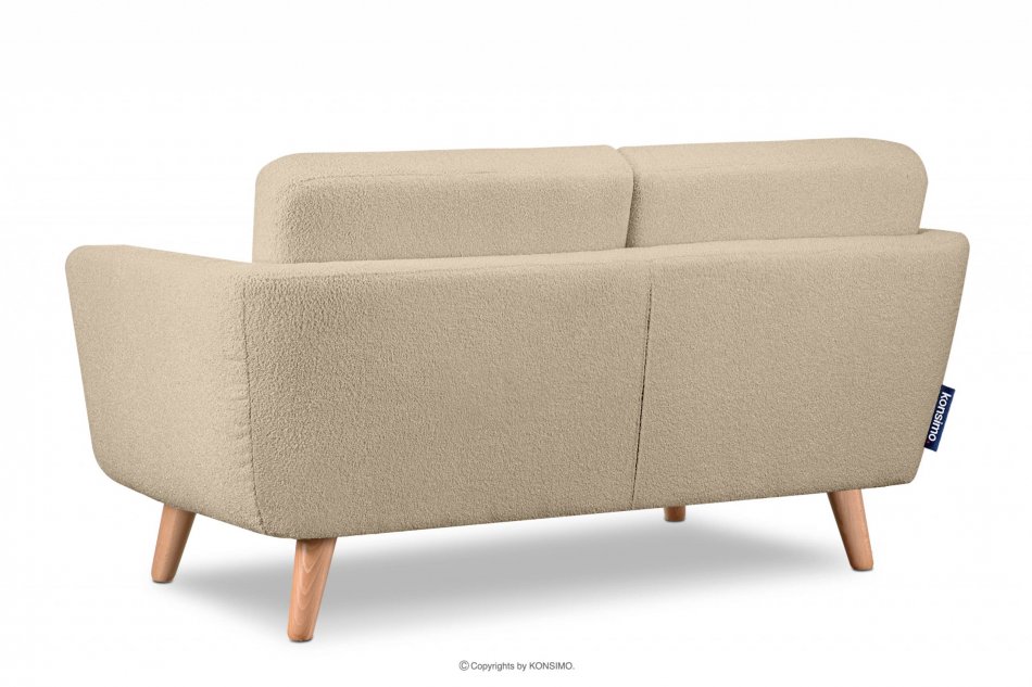 TAGIO Skandynawska sofa 2 osobowa w tkaninie baranek beżowa beżowy - zdjęcie 3