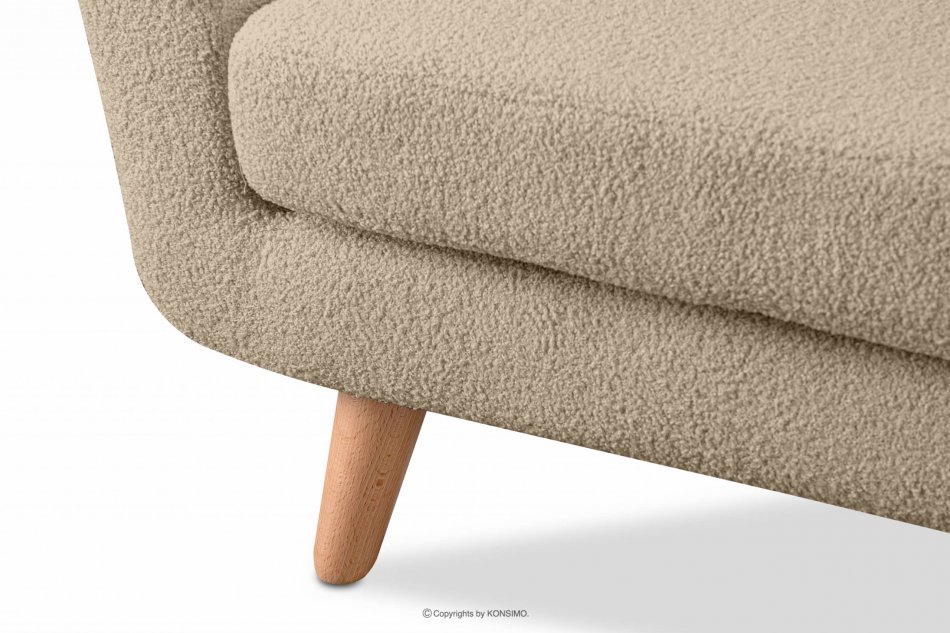 TAGIO Skandynawska sofa 2 osobowa w tkaninie baranek beżowa beżowy - zdjęcie 6
