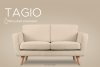 TAGIO Skandynawska sofa 2 osobowa w tkaninie baranek beżowa beżowy - zdjęcie 13