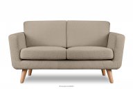 Skandynawska sofa 2 osobowa w tkaninie baranek brązowa