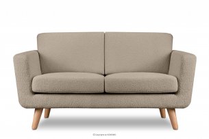 TAGIO, https://konsimo.pl/kolekcja/tagio/ Skandynawska sofa 2 osobowa w tkaninie baranek brązowa brązowy - zdjęcie