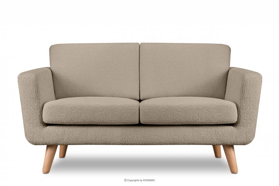TAGIO Skandynawska sofa 2 osobowa w tkaninie baranek brązowa brązowy - zdjęcie 0