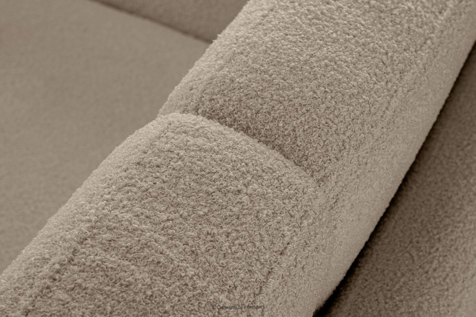 TAGIO Skandynawska sofa 2 osobowa w tkaninie baranek brązowa brązowy - zdjęcie 9