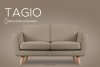 TAGIO Skandynawska sofa 2 osobowa w tkaninie baranek brązowa brązowy - zdjęcie 13