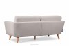 TAGIO Skandynawska sofa 3 osobowa w tkaninie baranek jasnoszara jasny szary - zdjęcie 4