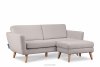 TAGIO Skandynawska sofa 3 osobowa w tkaninie baranek jasnoszara jasny szary - zdjęcie 6