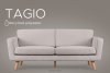 TAGIO Skandynawska sofa 3 osobowa w tkaninie baranek jasnoszara jasny szary - zdjęcie 13