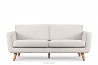 Skandynawska sofa 3 osobowa w tkaninie baranek biała