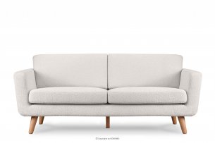 TAGIO, https://konsimo.pl/kolekcja/tagio/ Skandynawska sofa 3 osobowa w tkaninie baranek biała biały - zdjęcie