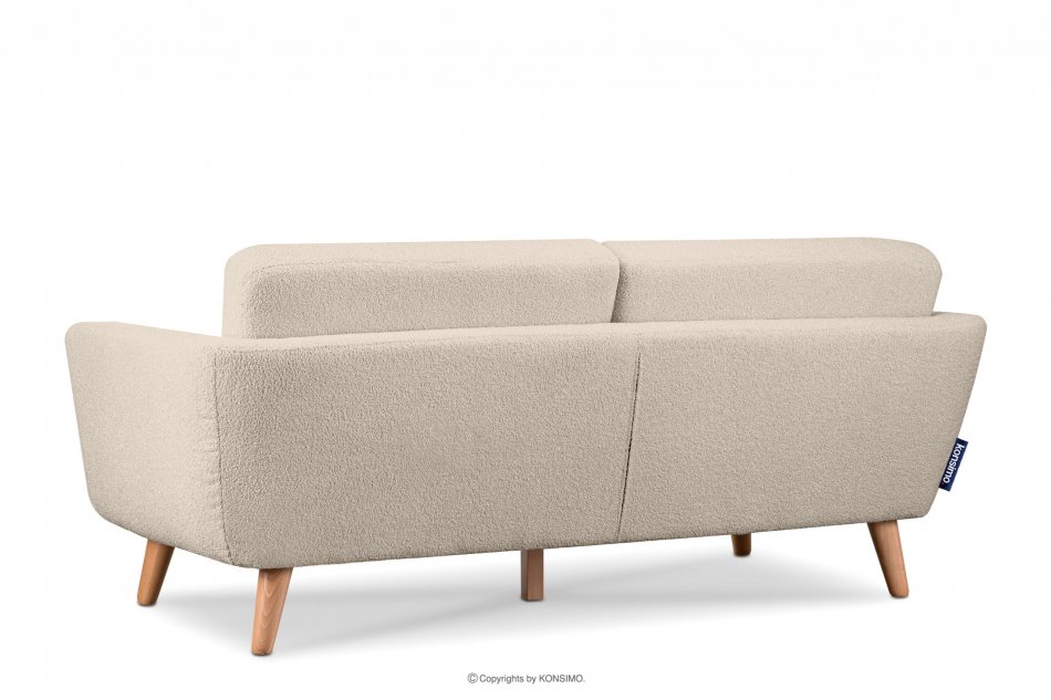 TAGIO Skandynawska sofa teddy 3 osobowa kremowa kremowy - zdjęcie 3