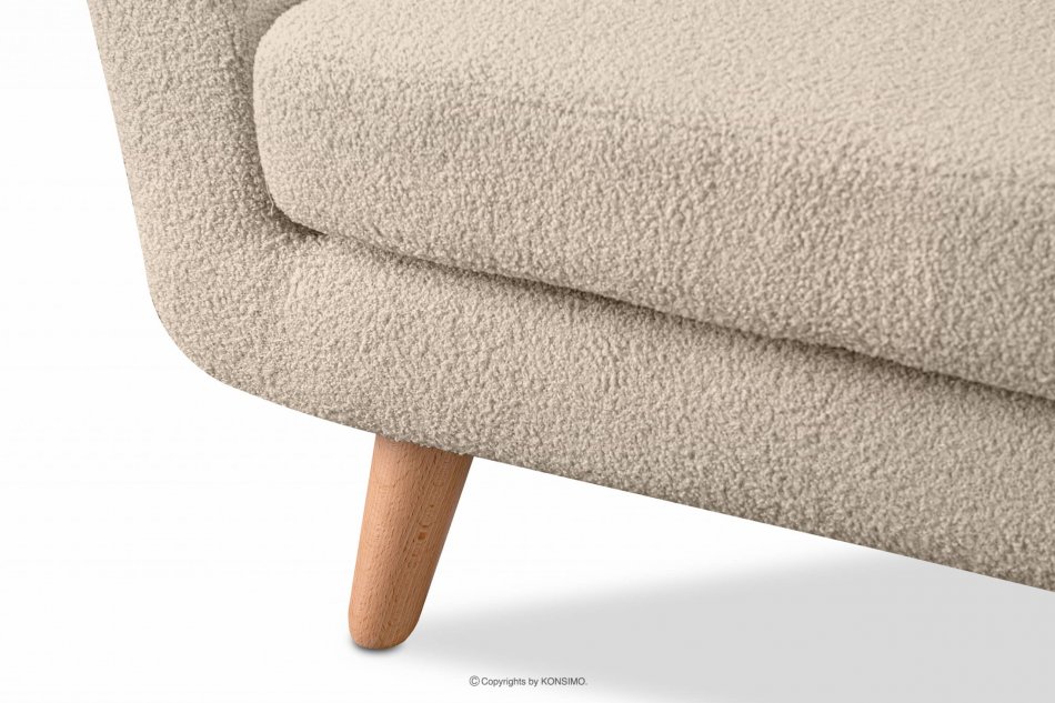 TAGIO Skandynawska sofa teddy 3 osobowa kremowa kremowy - zdjęcie 6