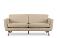 Skandynawska sofa 3 osobowa w tkaninie baranek beżowa