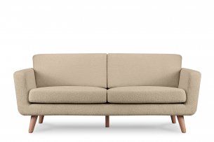 TAGIO, https://konsimo.pl/kolekcja/tagio/ Skandynawska sofa 3 osobowa w tkaninie baranek beżowa beżowy - zdjęcie