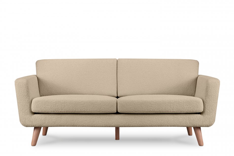 TAGIO Skandynawska sofa teddy 3 osobowa kremowa kremowy - zdjęcie 0