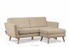 TAGIO Skandynawska sofa 3 osobowa w tkaninie baranek beżowa beżowy - zdjęcie 6