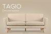TAGIO Skandynawska sofa 3 osobowa w tkaninie baranek beżowa beżowy - zdjęcie 13