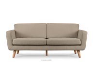 Skandynawska sofa 3 osobowa w tkaninie baranek brązowa