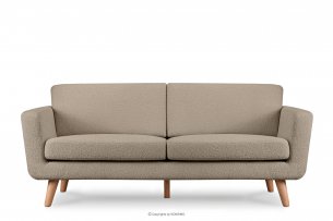 TAGIO, https://konsimo.pl/kolekcja/tagio/ Skandynawska sofa 3 osobowa w tkaninie baranek brązowa brązowy - zdjęcie