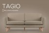 TAGIO Skandynawska sofa 3 osobowa w tkaninie baranek brązowa brązowy - zdjęcie 14