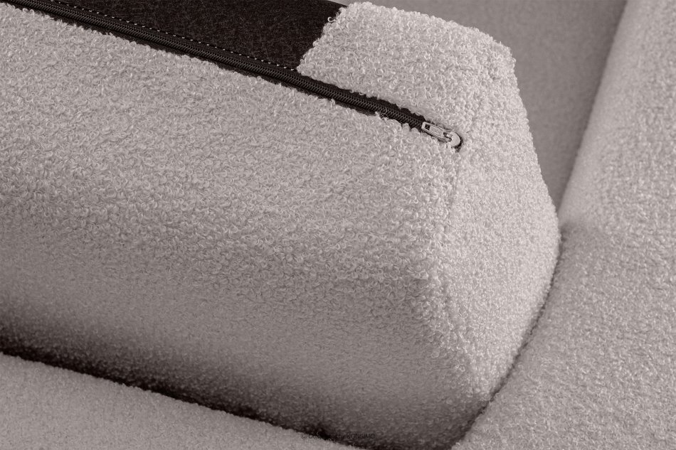 TAGIO Skandynawski puf w tkaninie baranek jasnoszary jasny szary - zdjęcie 4