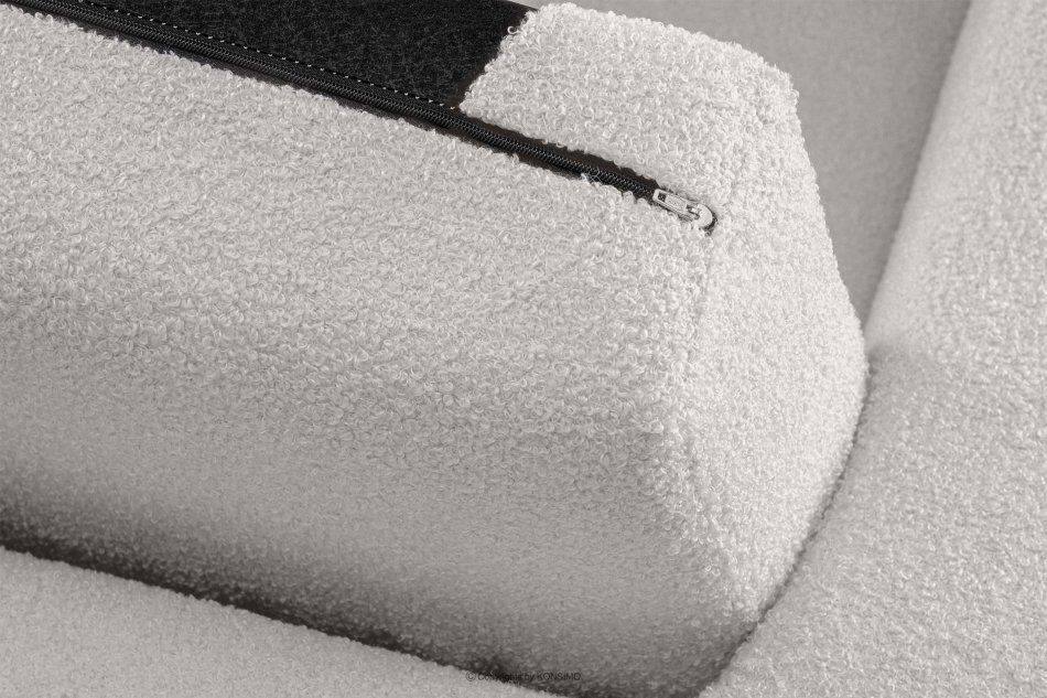 TAGIO Skandynawski puf w tkaninie baranek biały biały - zdjęcie 4