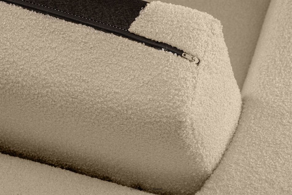 TAGIO Skandynawski puf w tkaninie baranek beżowy beżowy - zdjęcie 4