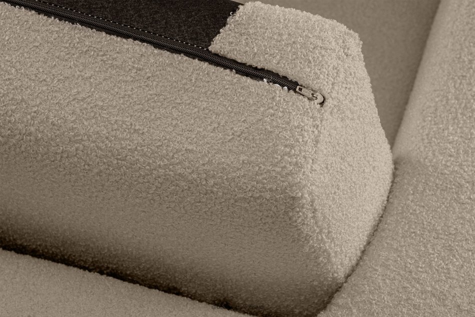 TAGIO Skandynawski puf w tkaninie baranek brązowy brązowy - zdjęcie 4