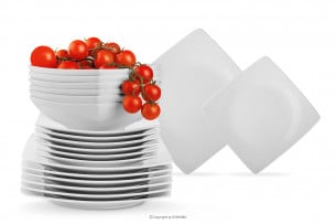 EPIRI, https://konsimo.pl/kolekcja/epiri/ Serwis obiadowy kwadratowy 18 elementów biały dla 6 osób biały - zdjęcie