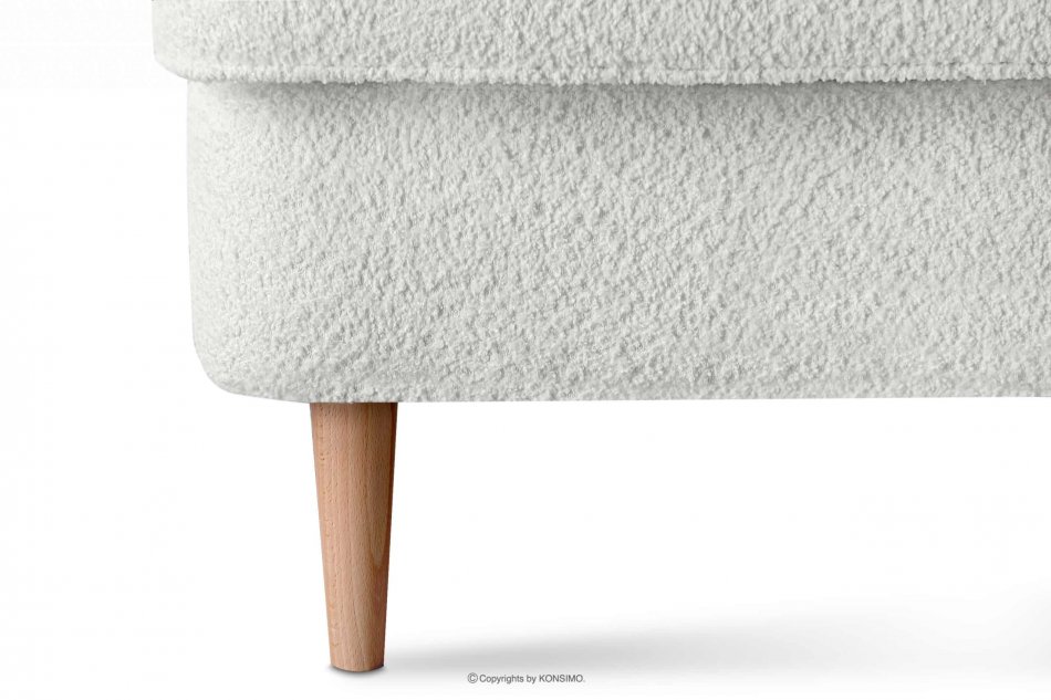 STRALIS Wygodny fotel uszak biały w tkaninie boucle biały - zdjęcie 6
