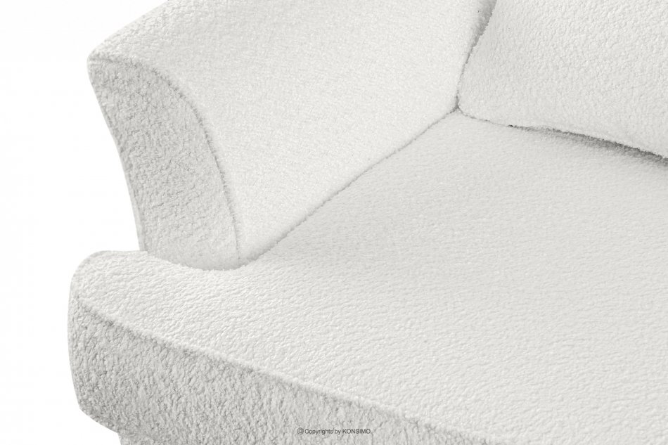 STRALIS Wygodny fotel uszak biały w tkaninie boucle biały - zdjęcie 5