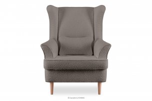 STRALIS, https://konsimo.pl/kolekcja/stralis/ Wygodny fotel uszak beżowy w tkaninie boucle beżowy - zdjęcie